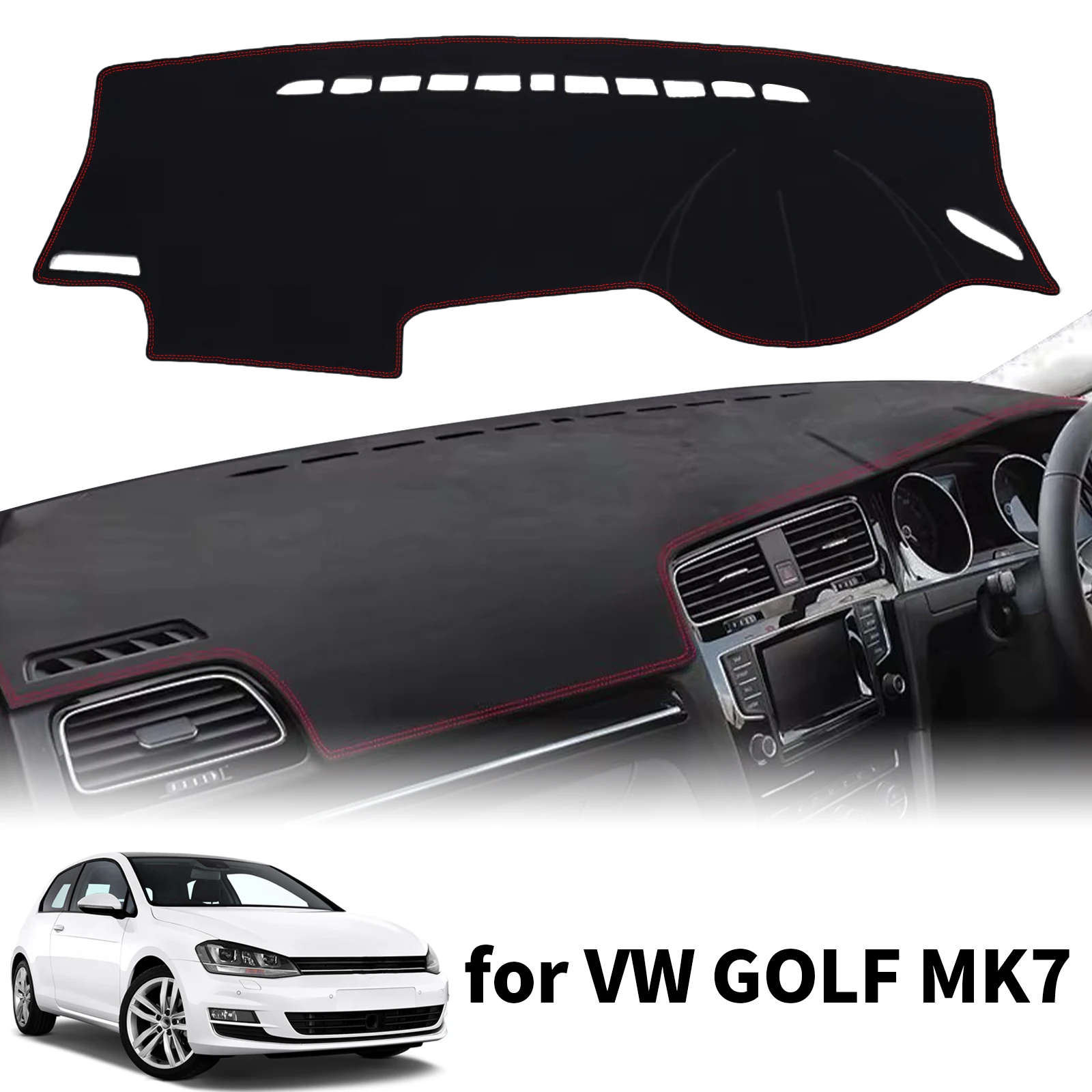 

for Volkswagen VW GOLF MK7 2014-2018 GTI R Custom Fit Car Dashboard Cover Sunshade Dash Mat Anti‑Slip Dashmat Protector Pad
