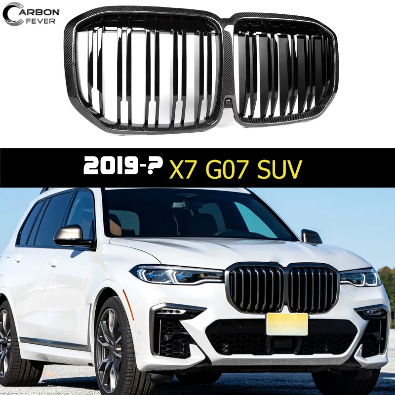 

Pair Front Double Slat Sport Kidney Grille Conjoined Front Bumper Grill For for BMW G07 X7 2019-2022 M Power Performance Grill