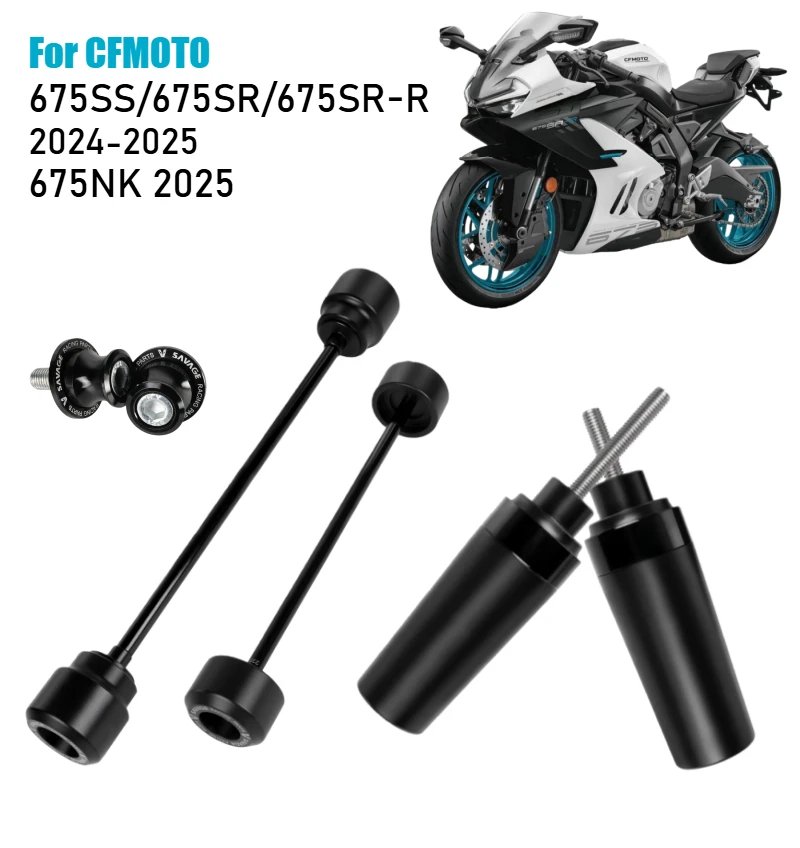 For CFMOTO 675SS 675SR 675SR-R 675NK 675 SS/SR/SR-R/NK Frame Sliders Guard Wheel Axle Fork Slider Guard Swingarm Spools Sliders
