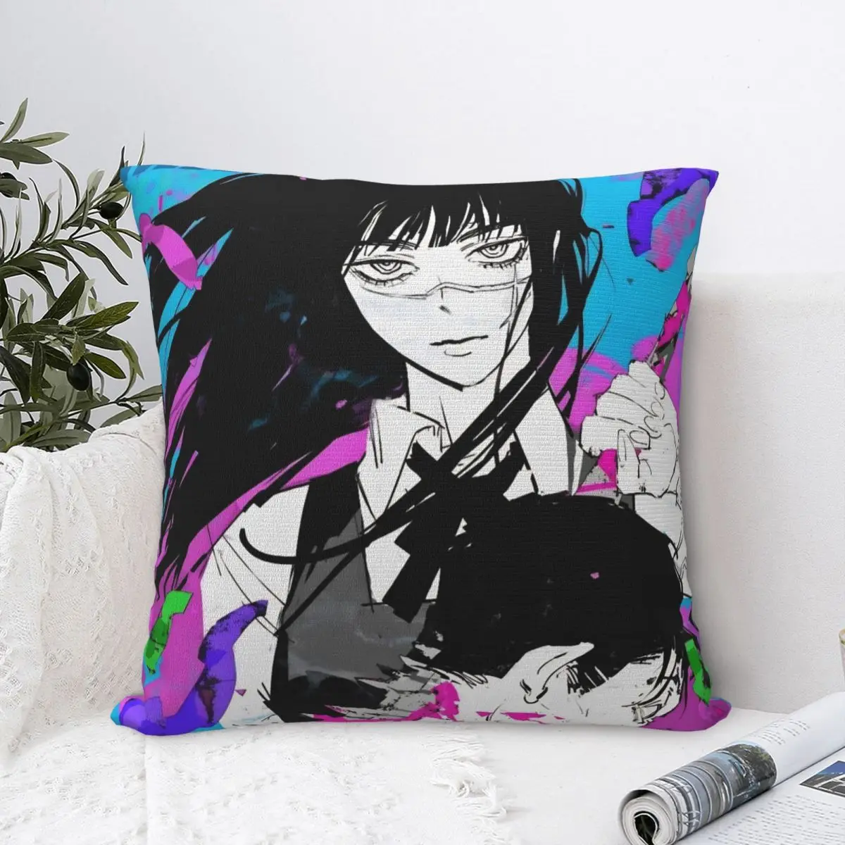 Yoru Chainsaw Man War Devil Pillowcases Polyester Living Room Asa Mitaka Cushion Cover Funny Throw Pillow Case 45*45