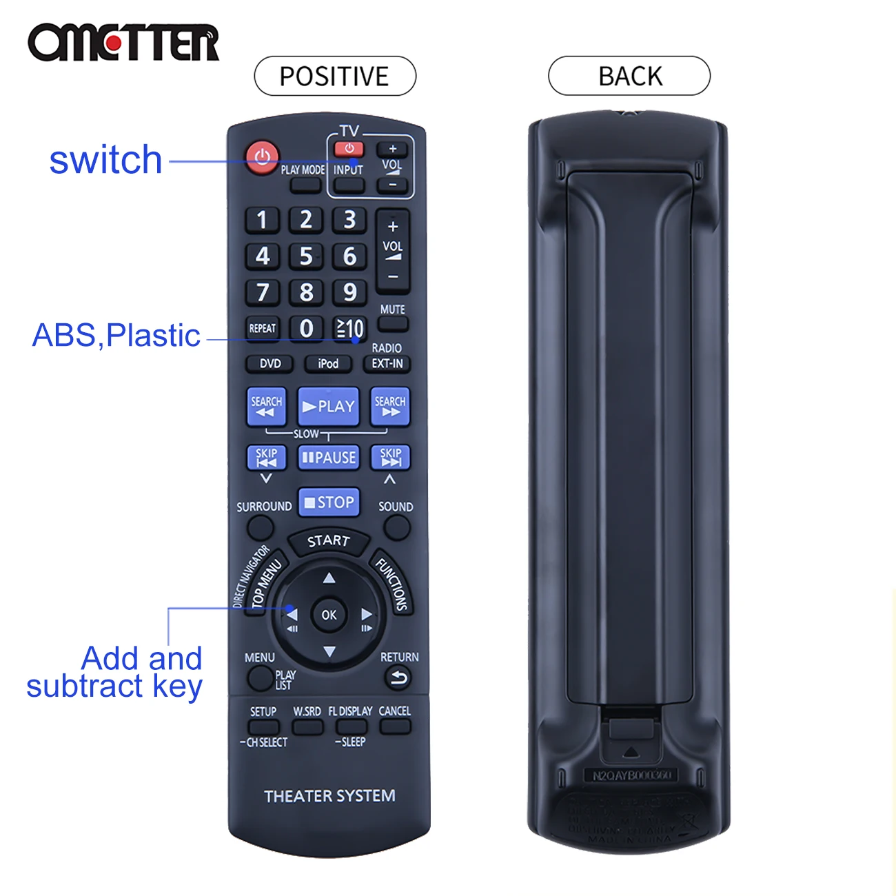 N2QAYB000360 N2QAYB000366 استبدال عن صالح لباناسونيك DVD المسرح المنزلي نظام الصوت SC-PT464 SC-PT570 SB-HF470 SB-HC470