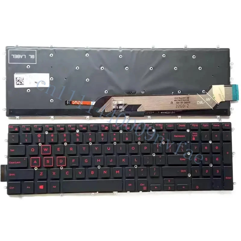 Replacement Notebook US Keyboard for Dell G3 15 3500  G3 15 3590 Laptop Red Letter Backlit 0.3