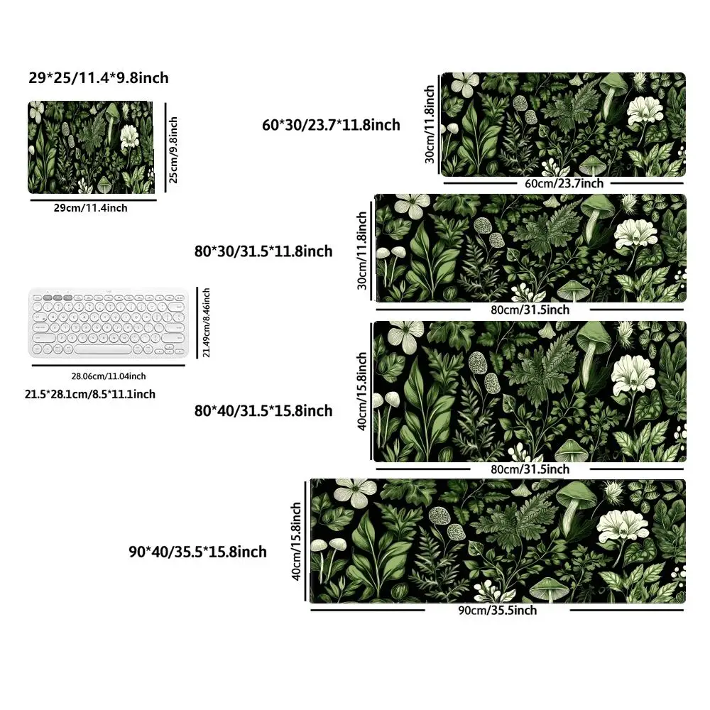 Alas Mouse Daun Hijau Aksesori Kantor Gamer Kabinet Pc Alas Meja Permainan Meja Komputer Alas Gaming Keyboard