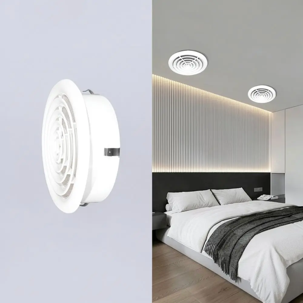 Abs Round Air Vent Diffuser Grille Duct Cover Spring Clip For Muye Ventilation System Indoor Exhaust Air Extraction