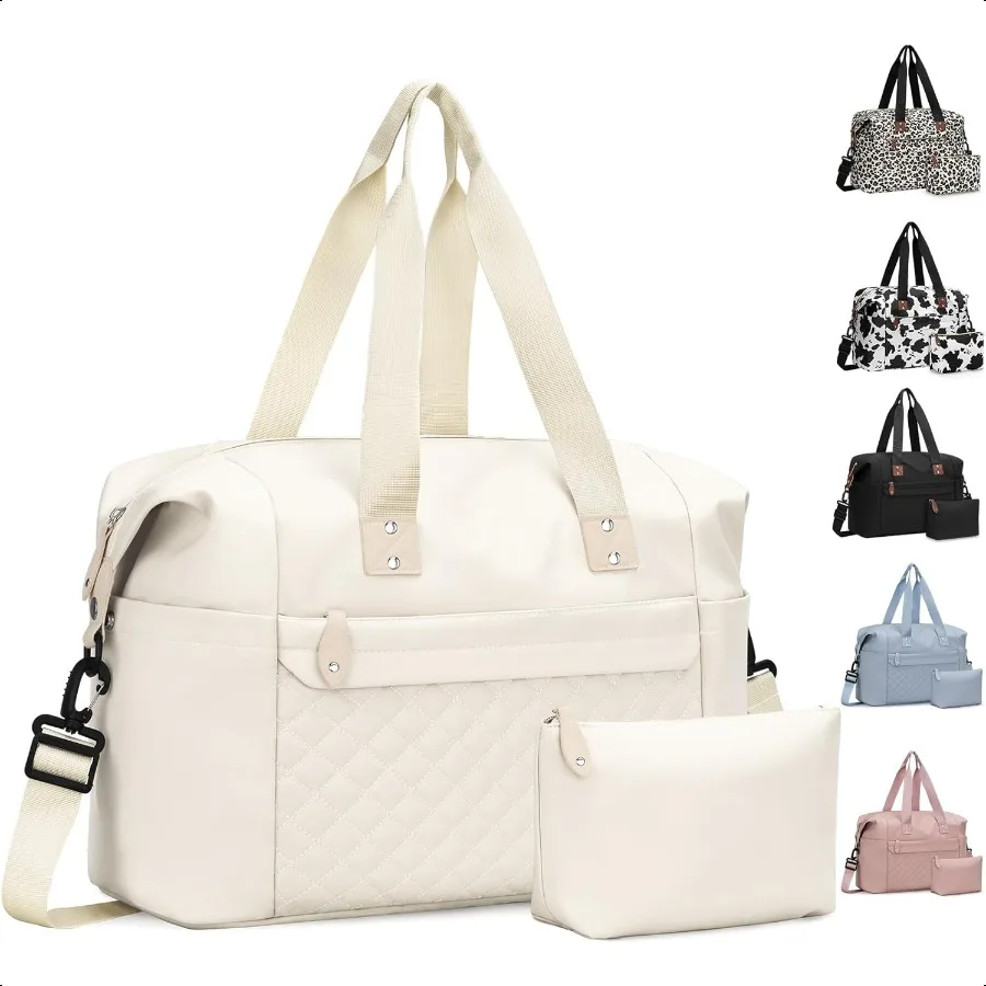 

Travel Duffle Bag Waterproof Weekender Overnight Hospital Bags for Women Men with Toiletry Bag Lightweight Carry on Personal It