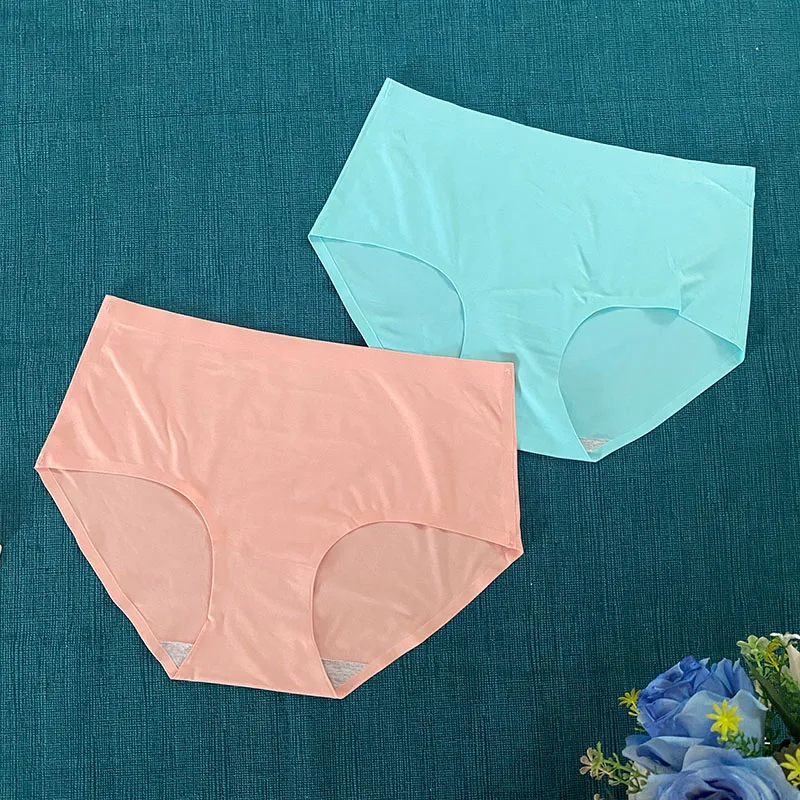 Mutandine da donna QUMOR intimo femminile senza cuciture mutande comode in seta di ghiaccio slip traspiranti a vita media Lingerie