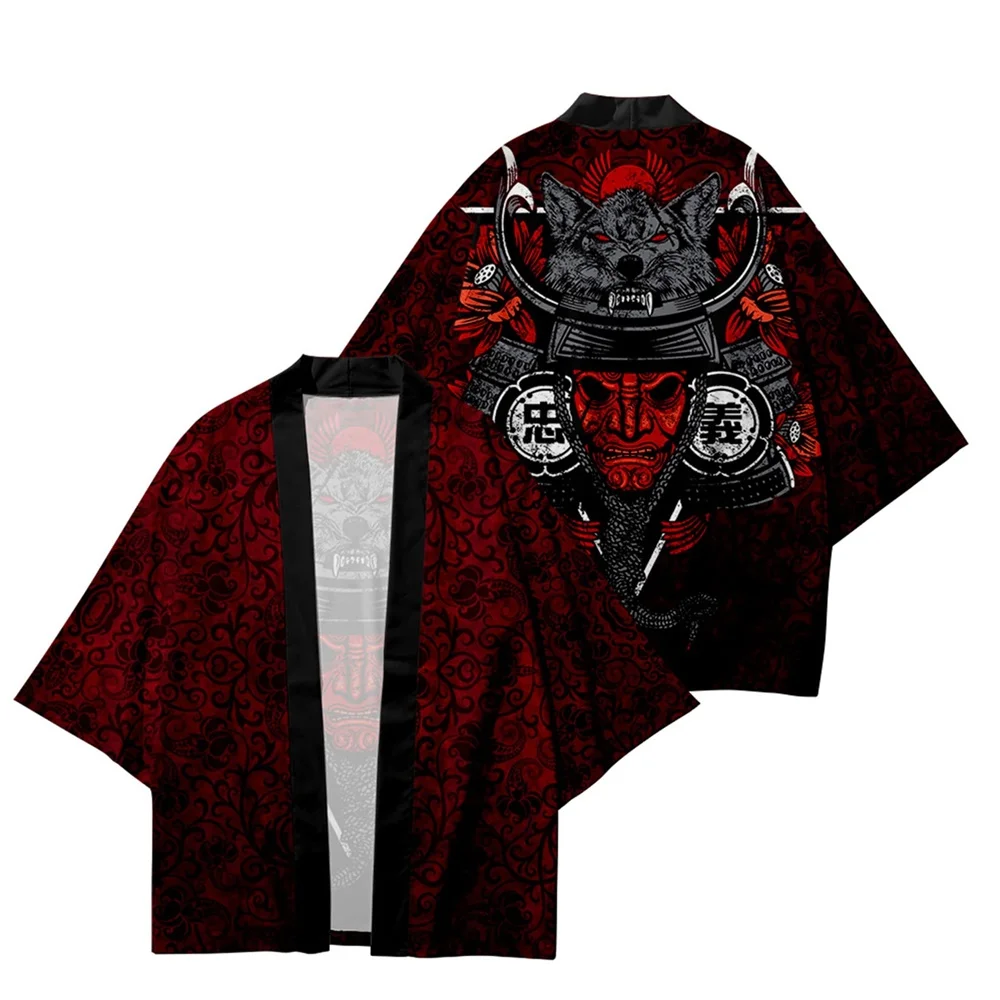 Japanese Anime Street Wear Japanese Traditional Cardigan Men's Kimono New Clothing Cardigan Japanese Short-sleeved Shirt Bathrob