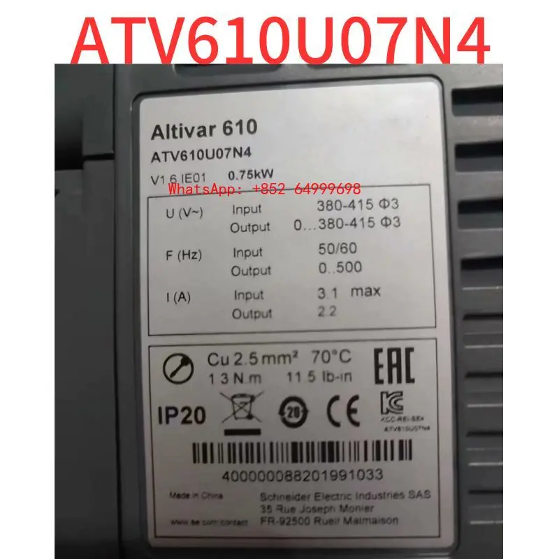 Brand New Frequency converter three-phase motor governor ATV610U07N4 750w 380V