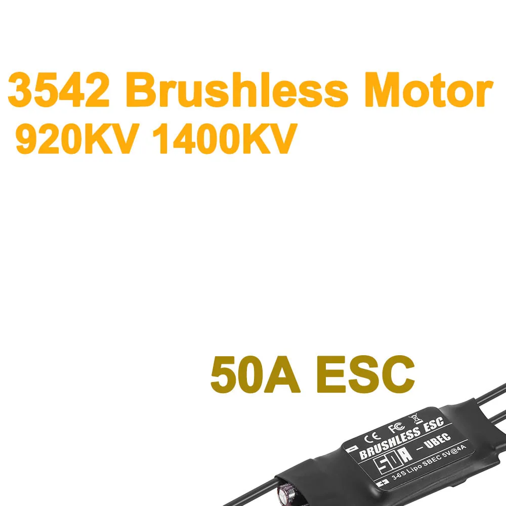 

NEEBRC FPV Brushless Combo 3542 920KV 1400KV Outrunner Motor 50A ESC 3-6S for RC Fixed-wing FPV Drone Glide Aircraft Plane Parts