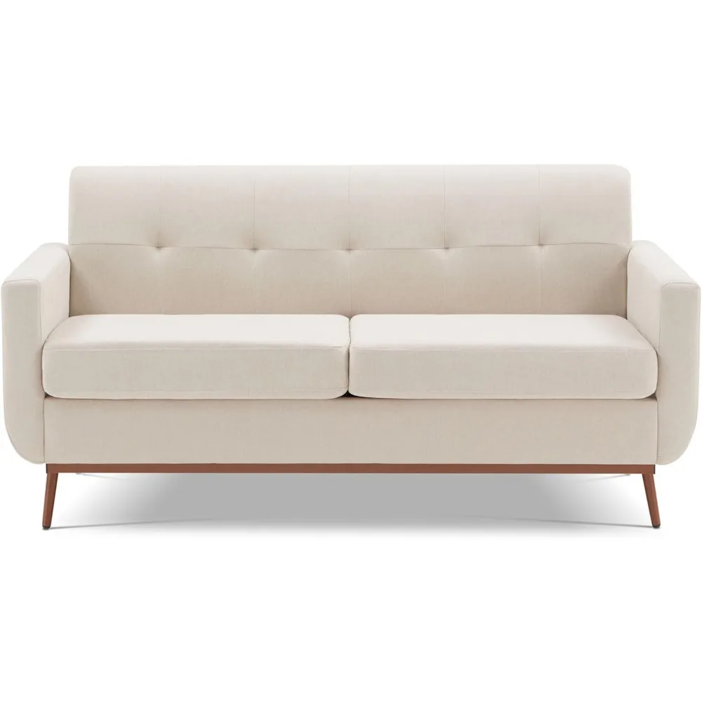 

65" W Loveseat Sofa, Mid Century Modern Love Seat Couches for Living Room, Button Tufted Upholstered Small Couch for Bedroom