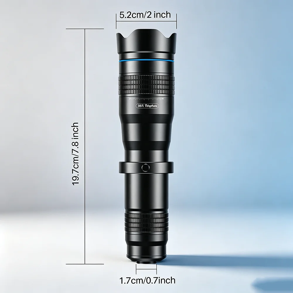 APEXEL 36X Metal Monocular Telescope Compatible with Smartphones, 4K HD Telephoto Lens for Bird Watching, Hunting, and More