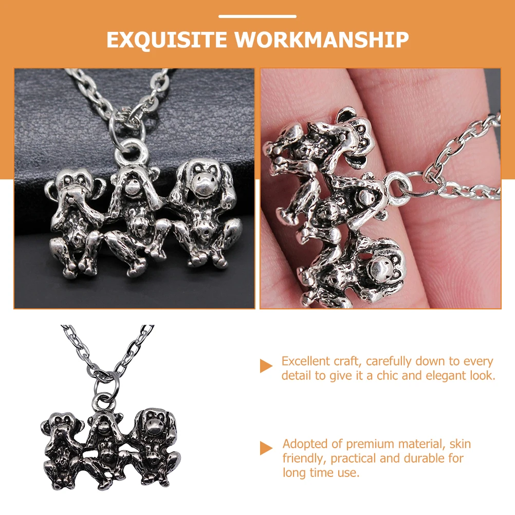 

Three Bao Monkey Pendant Necklace Choker Women Skin Friendly Durable Elegant Look Necklace Jewelry Gift