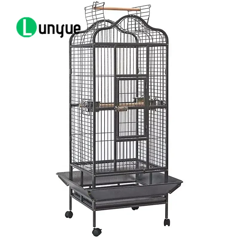 Large Forged Wire Bird Cage New Design Open Top Play Area for Parrot Canary Breeding Pet House Durable Metal Aviary