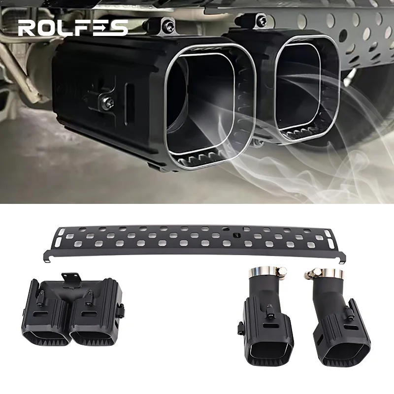 

Suitable for 2020-25 Land Rover Defender 90/110/130 diesel version 2.0/3.0 square four-outlet tailpipe modification