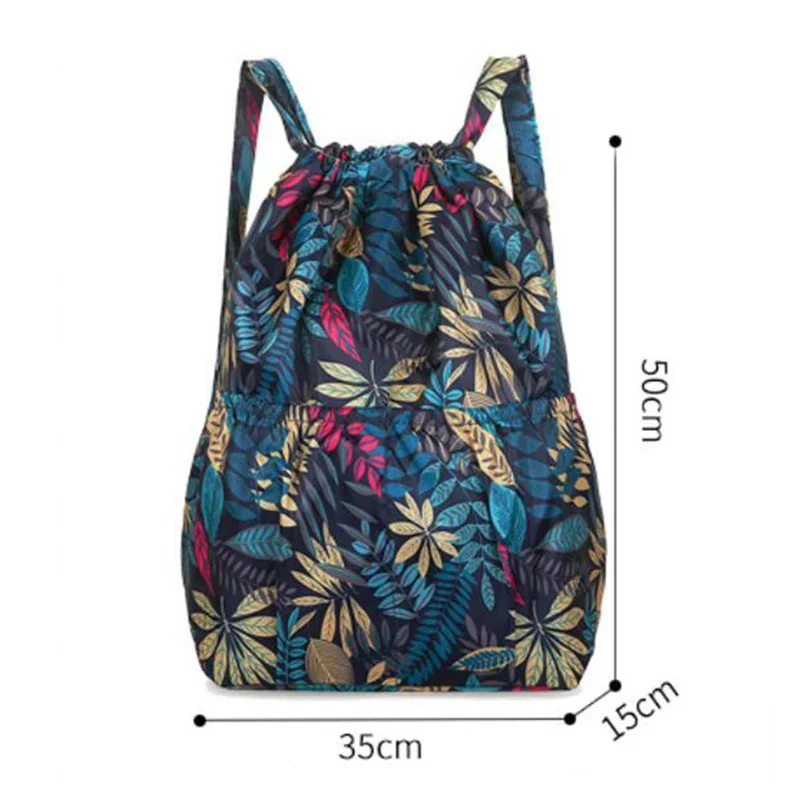 Popular Women\'s Backpack Drawstring Large Capacity Lightweight Leisure Minimalist Portable Shopping Traveling Female\'s