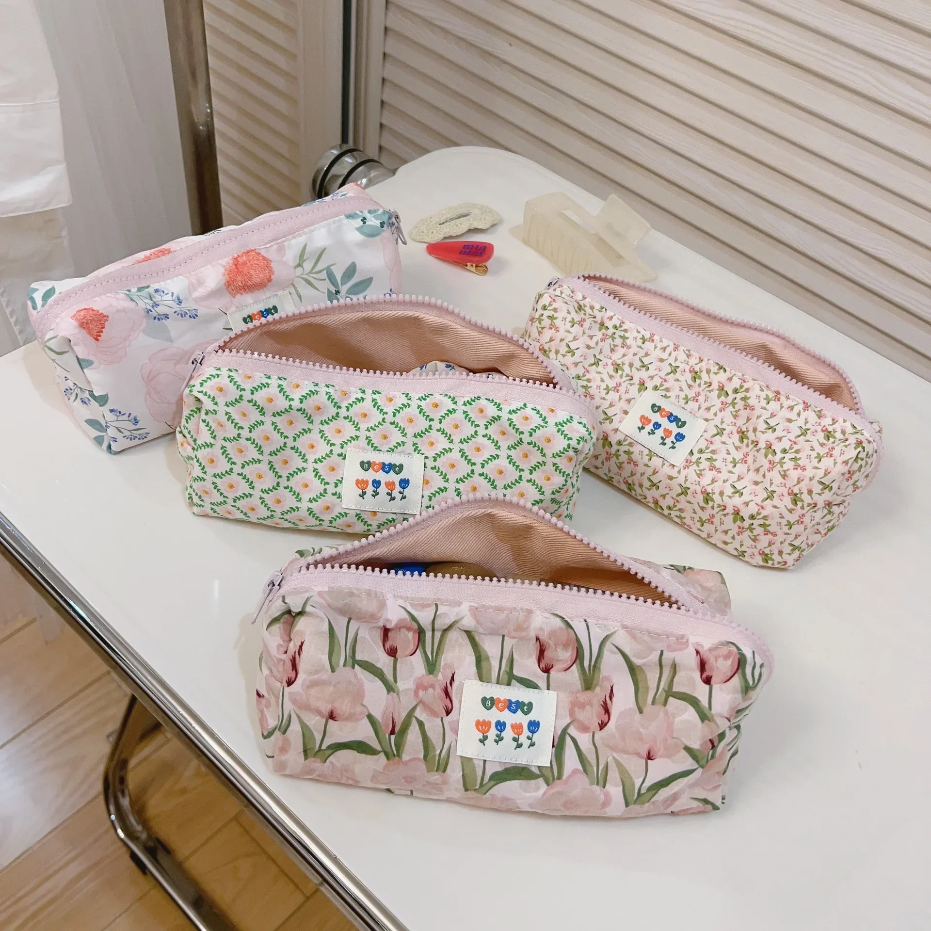 Fashion Fresh Pink Series Kawaii Back to School Pencil Case for Girls Pen Box Stationery Kit Office Supplies