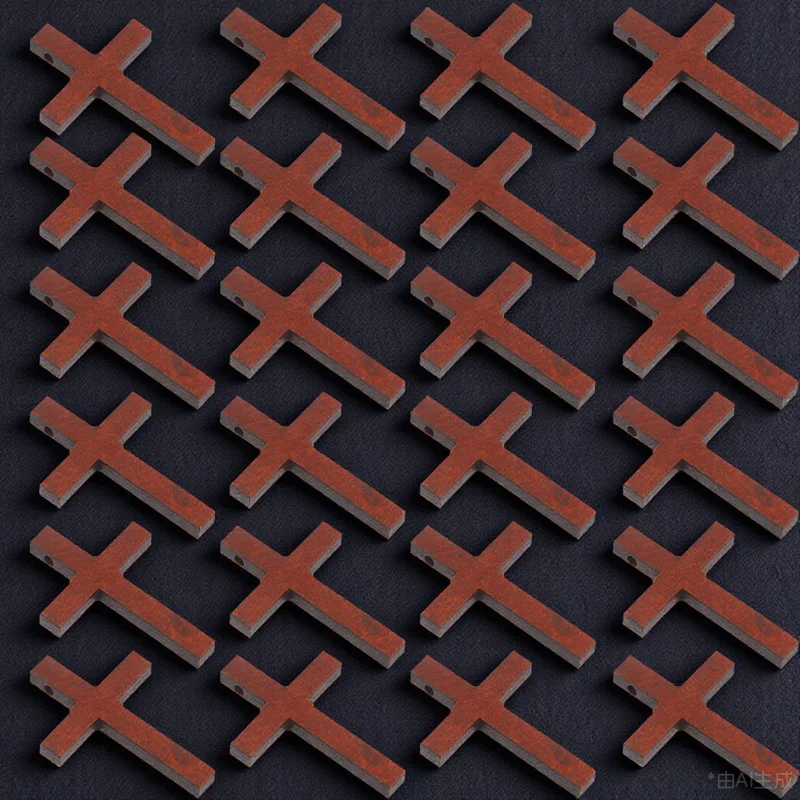 

50Pcs Cross Wood Pendants Fine Workmanship Smooth Finish DIY Pendant Materials for Daily Wear Party Travel Hand Chain Decor