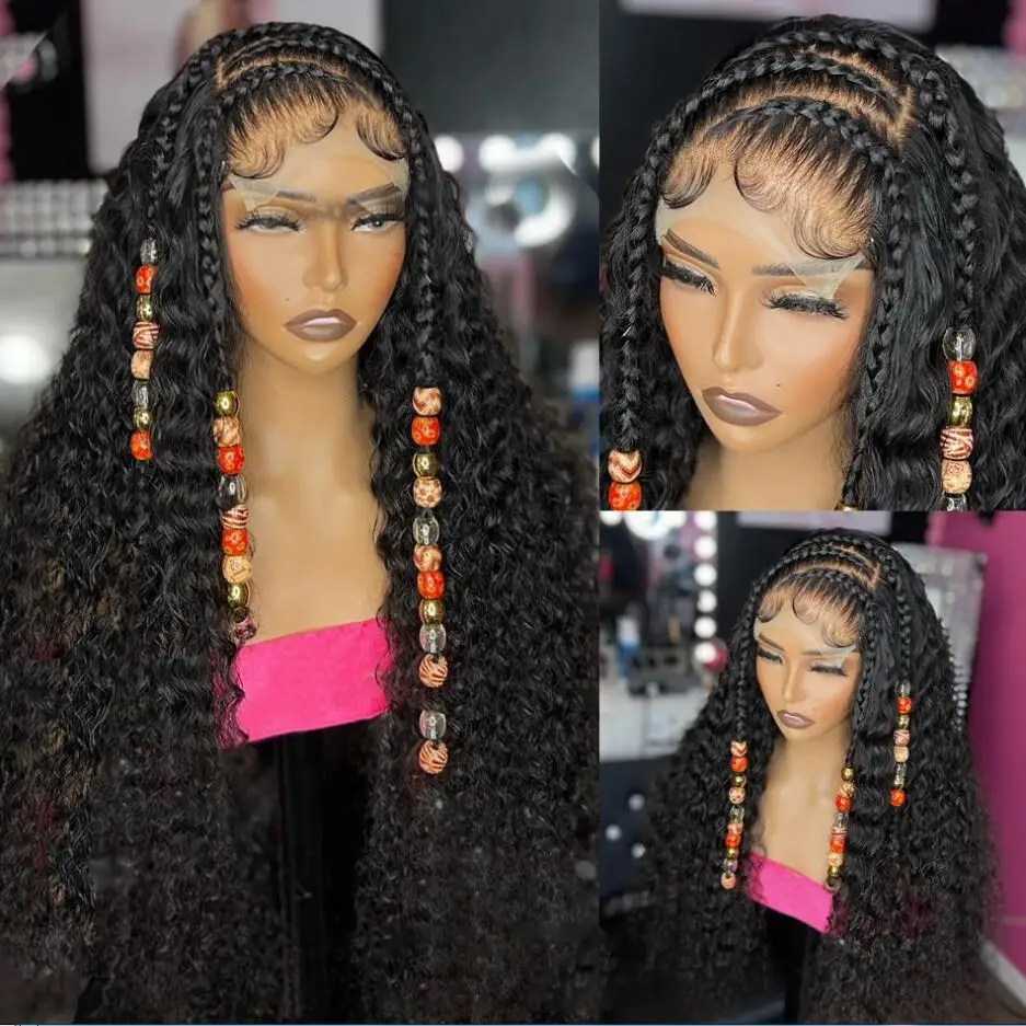 

180 Density Long 26"kinky Curly Lace Front Wigs For Black Women PrePlucked With Baby Hair Lace Frontal Wigs Deep Curly Black Wig