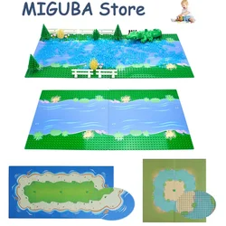 Compatible Building Blocks Base plate City colorful River Sandy Beach Island BasePlate Seaside Compatible All Brands