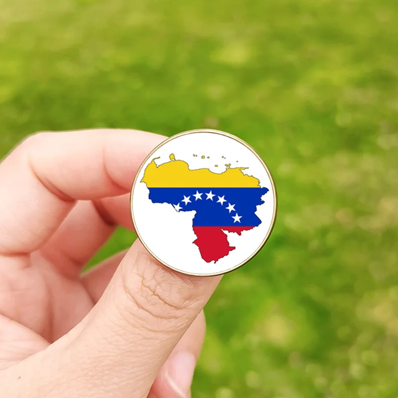 Spilla bandiera del Venezuela mappa dell\'emblema della spagna spille Cabochon in vetro per spille da bavero con distintivo dello zaino delle donne