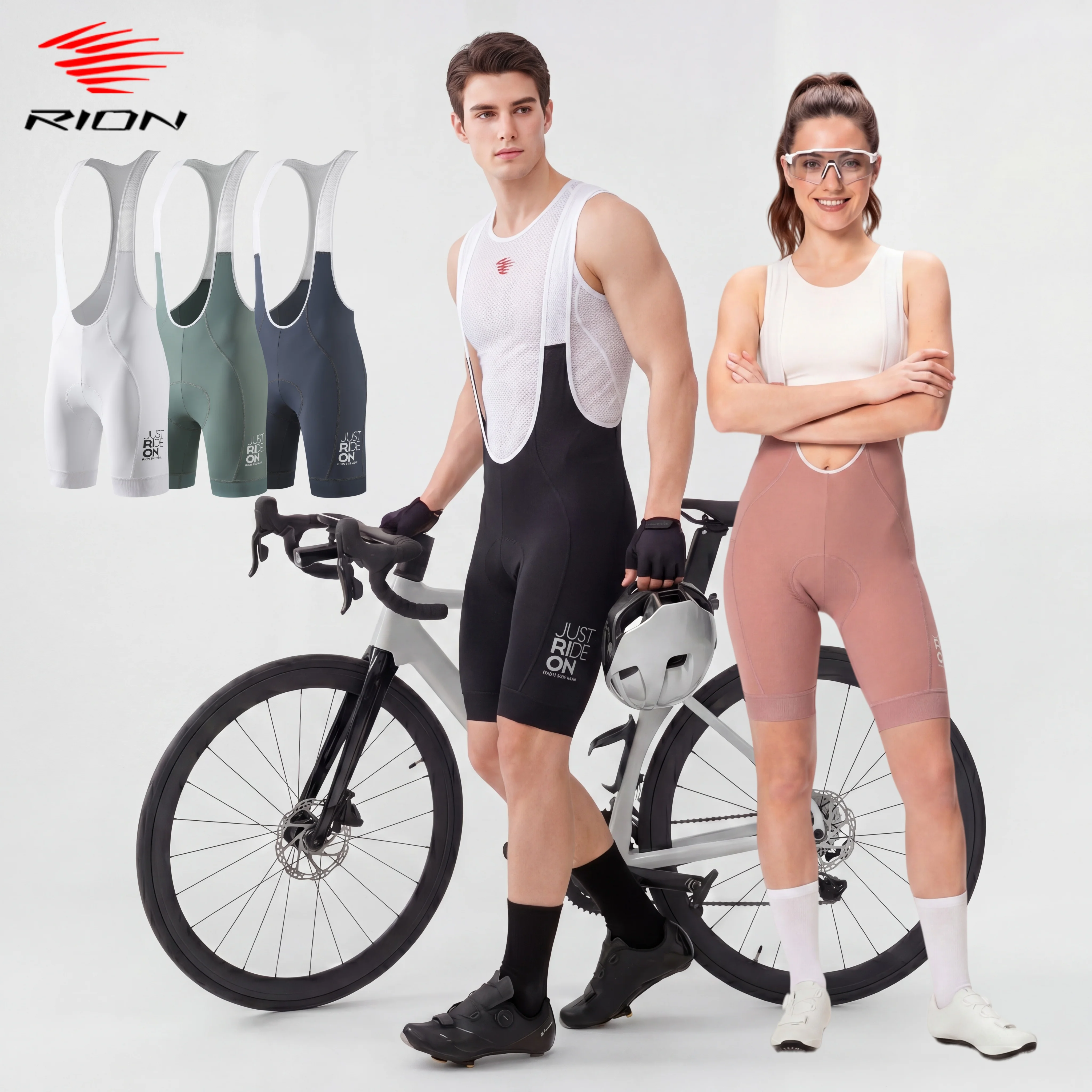 RION Men Women MTB Road Bike Cycling Bib Shorts Padded Breathable Long Distance Comfort Dolomiti 8H Outdoor Bicycle Clothing