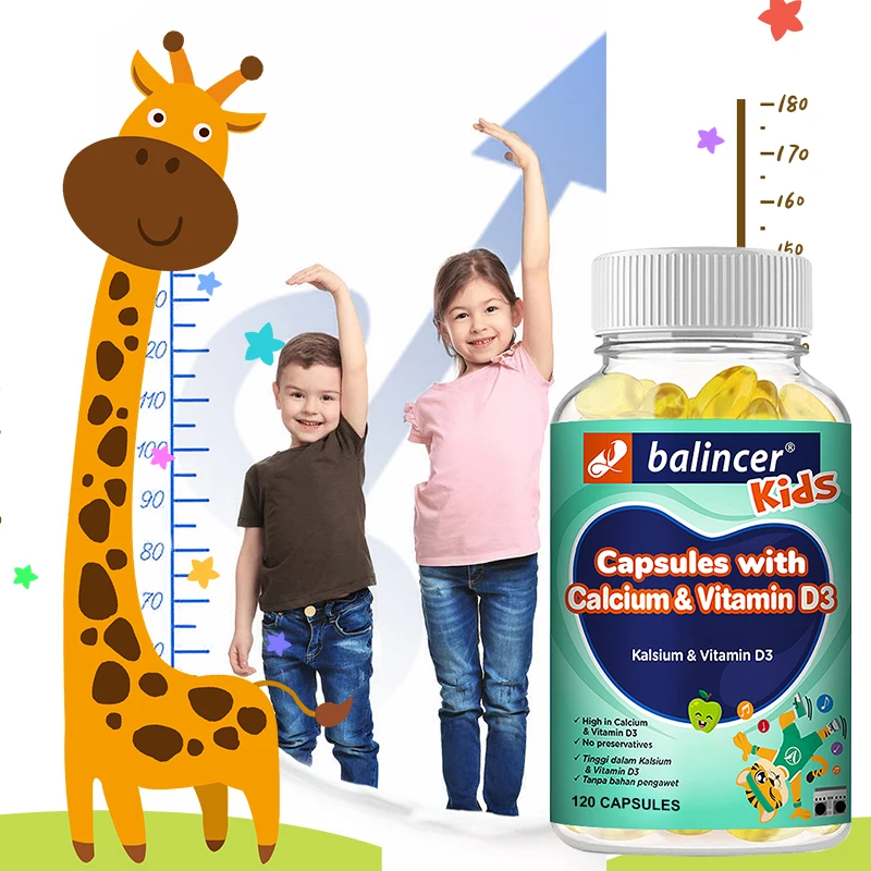 Calcium+Vitamin D3-Strengthen Bones and Teeth, Enhance Immunity, Support Muscle Growth, Help Children and Teenagers Grow Taller
