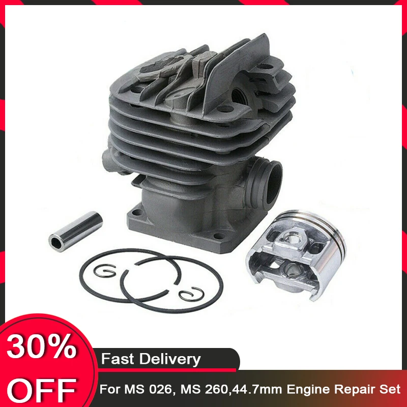 

Nikasil Coated Piston and Cylinder Kit for MS 026, MS 260,44.7mm Engine Repair Set