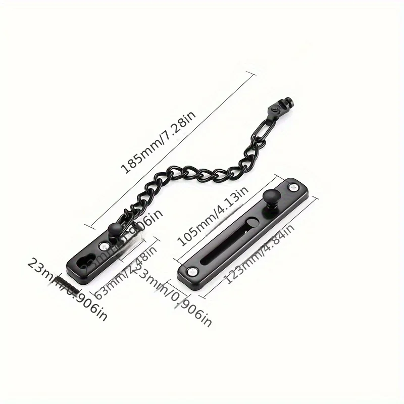 Door chain lock, chain protection device, screw accessory component