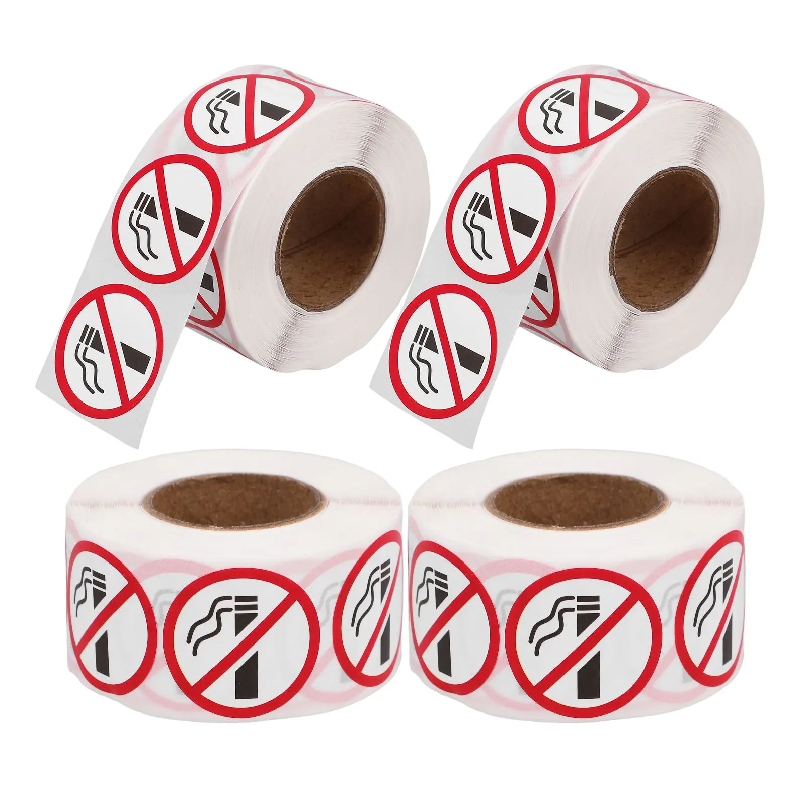 

4 Rolls No Smoking Sticker Glass Self Adhesive Sign Decals Copper Plate Non Smoking Signs Home DecorSmoke Free Environment