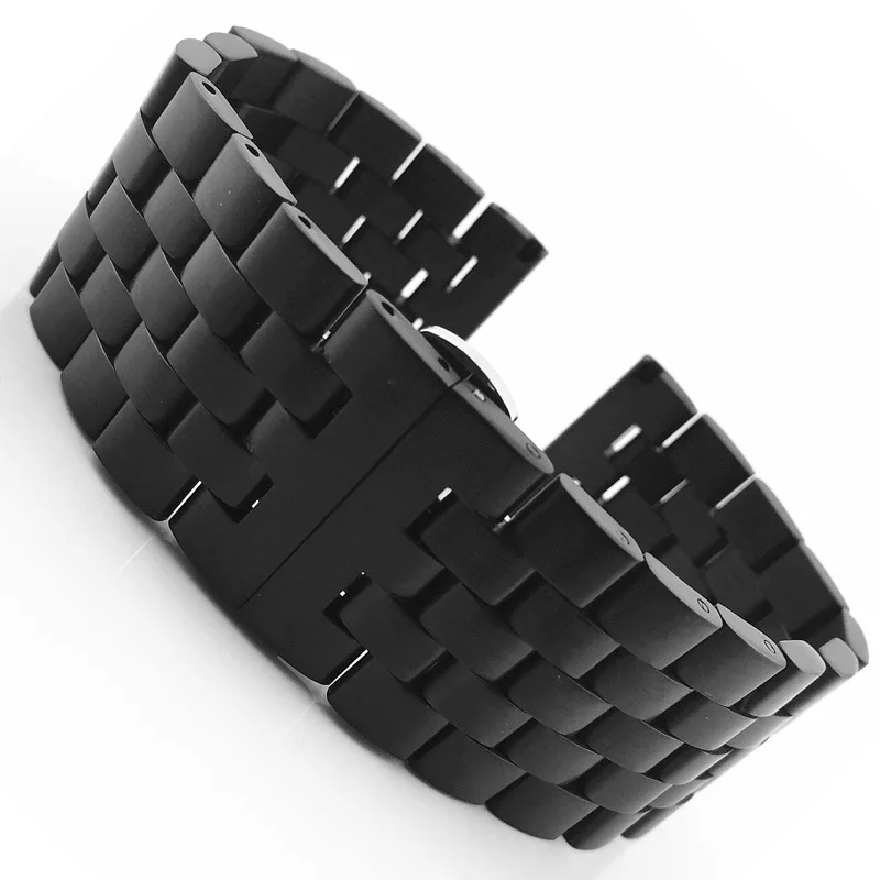 

18mm 19mm 20mm 21mm 22mm 24mm Stainless Steel Watch Strap Bracelet Men Butterfly buckle Solid Metal Brushed Watchband