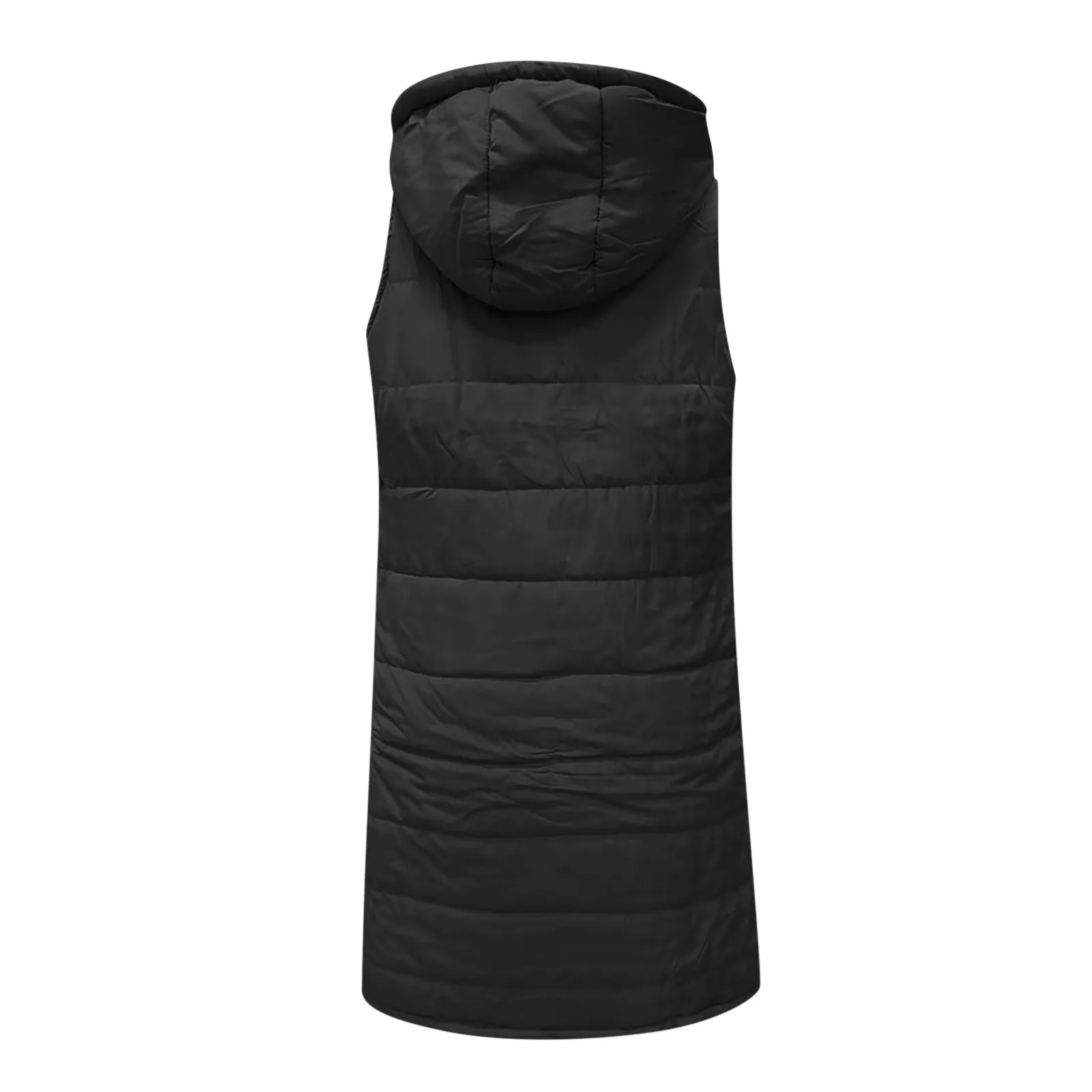 Women's Winter Sleeveless Coat Vest Long Hoodie Warm With Pockets Outdoor Cardigan Fashion Casual Outerwears Windproof Jacket