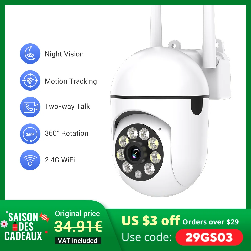 Ease Life App 1080P 2.4G WiFi Bulb Surveillance Camera Color Night Vision Motion Tracking Indoor Outdoor Security Monitor Camera