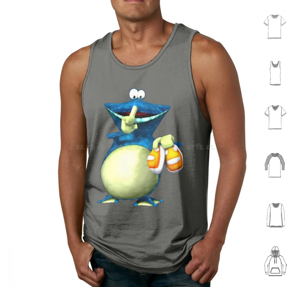 Globox Tank Tops Vest Sleeveless Globox Rayman Ray Man Legends Origins Game Retro Classic Shows Globox Shoes Gaming Gamer
