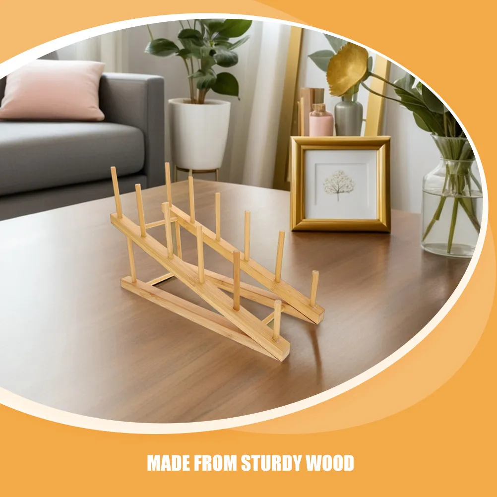 2Pcs Wooden 5 Tier Display Organizer Vertical Shelf Stand for Books Artworks Photos Records Magazines Platters Desktop Use