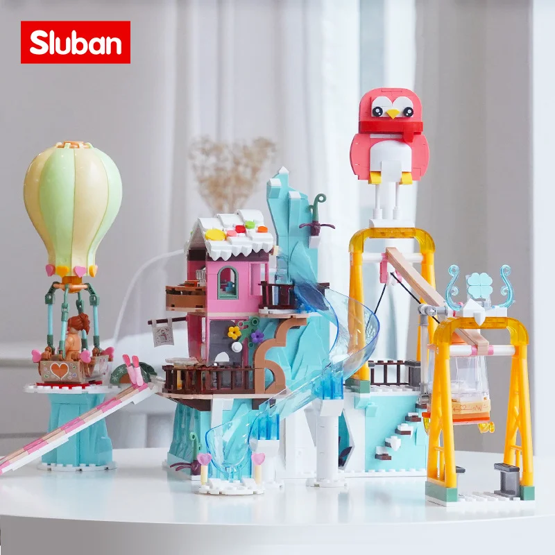 

Sluban Holiday Ski Resort Building Blocks Intellectual Piecing Girls Assembling Brick Model Toys Children's Birthday Gifts