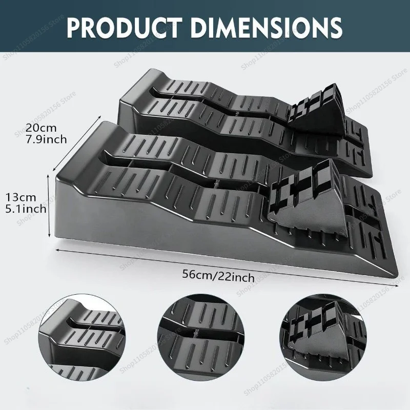 For Car Parking Ramp RV Multi-Step Plastic Ramp 5-Step 120-Channel Wheel Pad