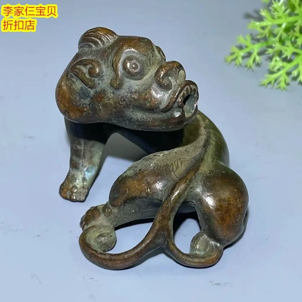 Retro curled pixiu Ornament Decoration Tea Pet Figurines Desk Decor Accessories