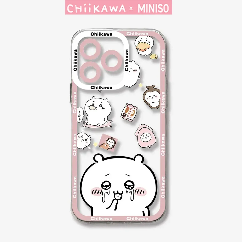 Miniso X Chiikawa Collaboration Phone Case for iPhone 11 12 13 15 14 16  Pro Max Plus X XS XR Mini Soft Shockproof Cover Funda