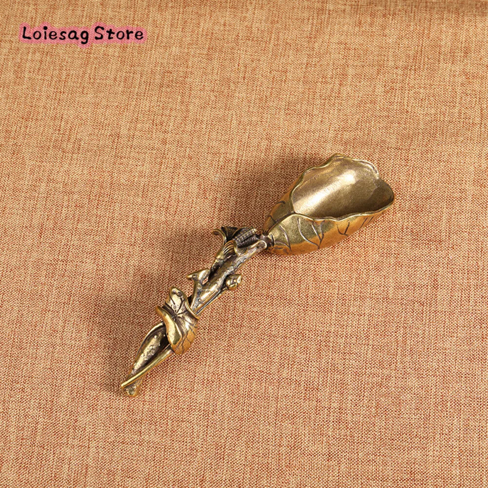 

Brass Lotus Tea Side Teaspoon Tea Spoon Tea Extractor Tea Small Tea Shovel Vintage Tea Pot Six Gentleman Tea Set Accessories