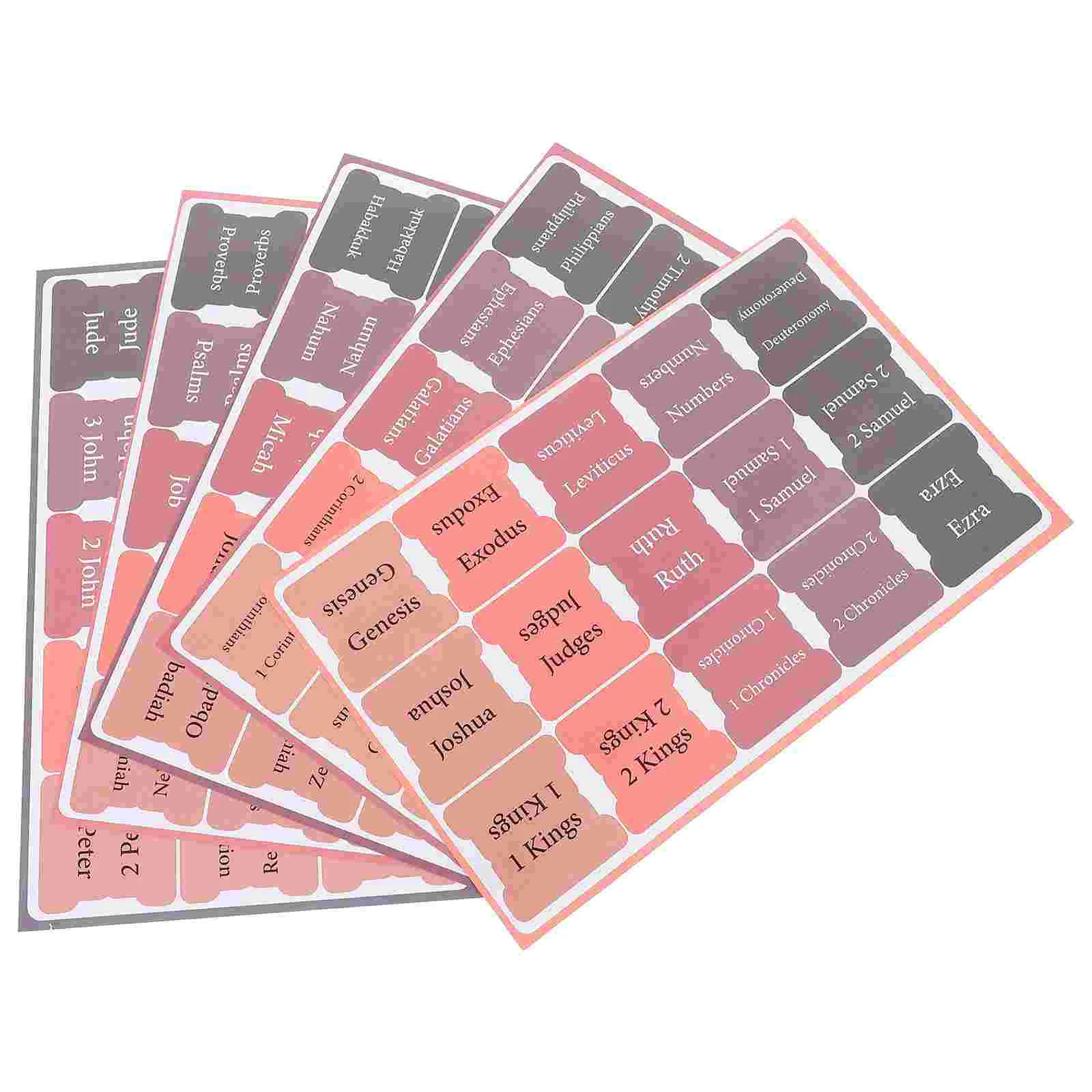 

5 Sheets Bible Index Tags Books Of The Tabs Markers For Men Chapters Notebook Study