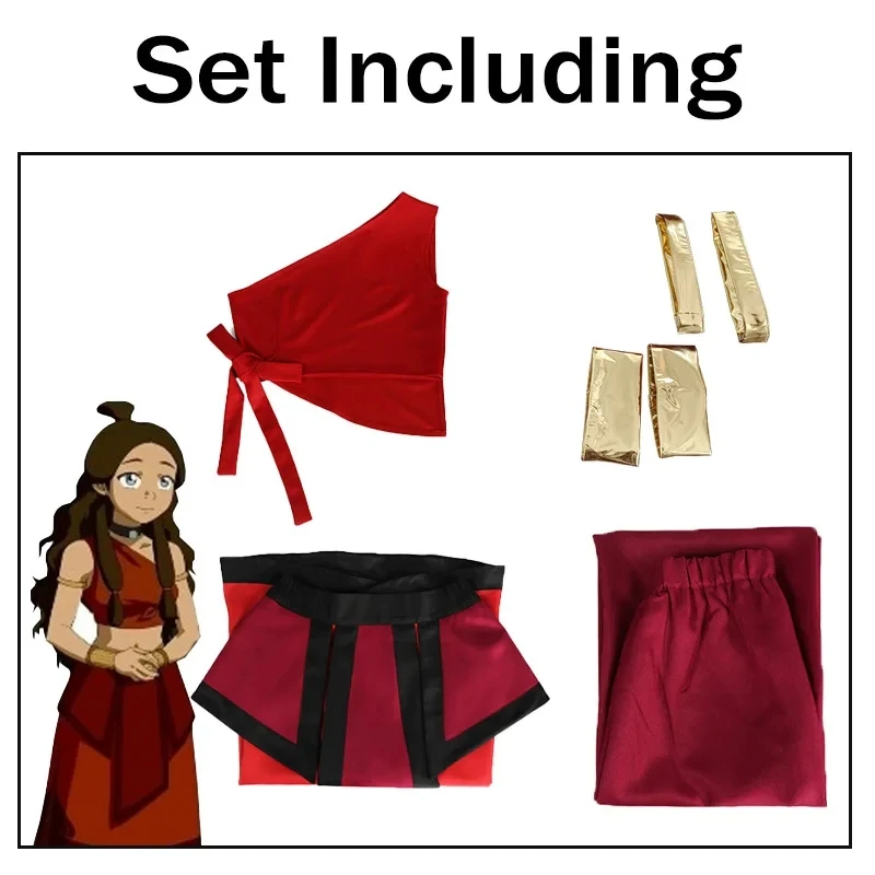 katara red dress Katara Cosplay Outfit