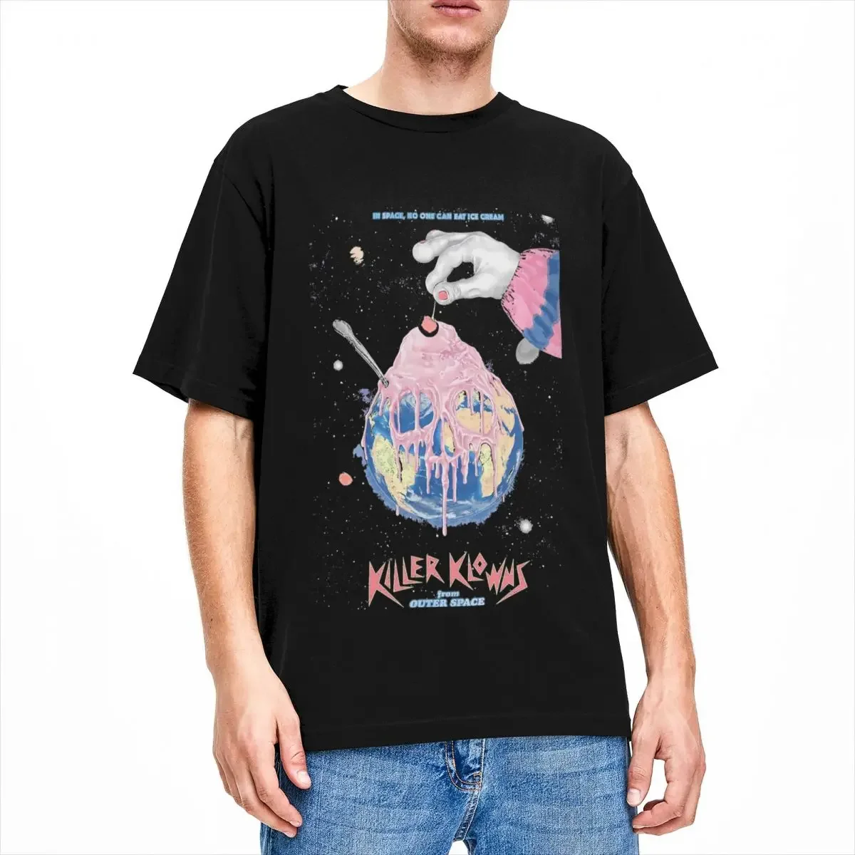 Summer Killer Klowns From Outer Space Skull Sundae T Shirts  Men Women 100% Cotton Funny Ice Cream T-shirt Short Sleeve Tops