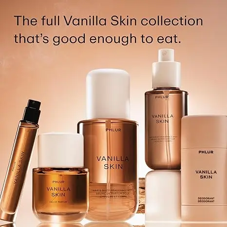 PHLUR Vanilla Skin Body Mist - Hair & Body Fragrance Mist - Vanilla Body Spray with Pink Pepper, Cashmere Wood & Sandalwood