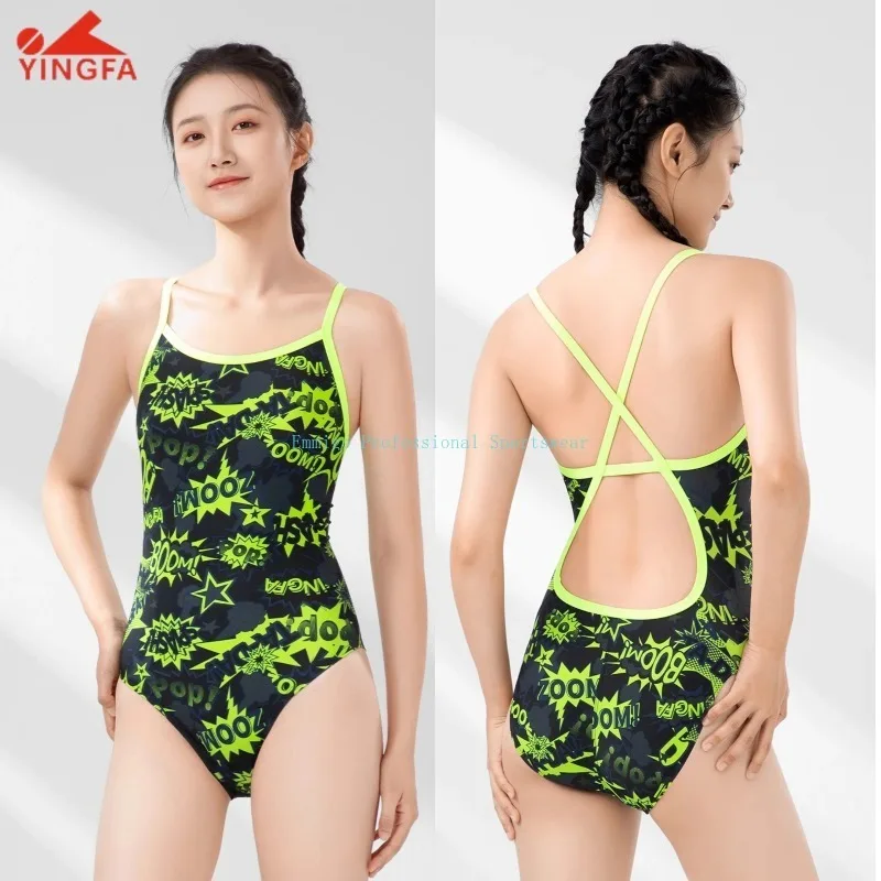 

Women's Racing Swimsuit Chlorine Resistant Professional Training Competition Swimwear Female High Cut Leg One Piece Swimsuit