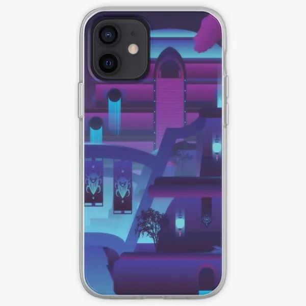 Synthwave Vivec City Iphone Tough Case  Phone Case Customizable for iPhone 11 12 13 14 Pro Max Mini X XS XR Max 6 6S 7 8 Plus