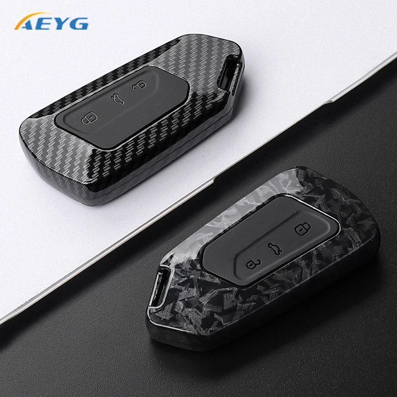 ABS Carbon Fiber Car Key Case Cover For VW Volkswagen Golf 8 Mk8 Koda Octavia 3 Buttons Smart Keyless Control Shell Accessories