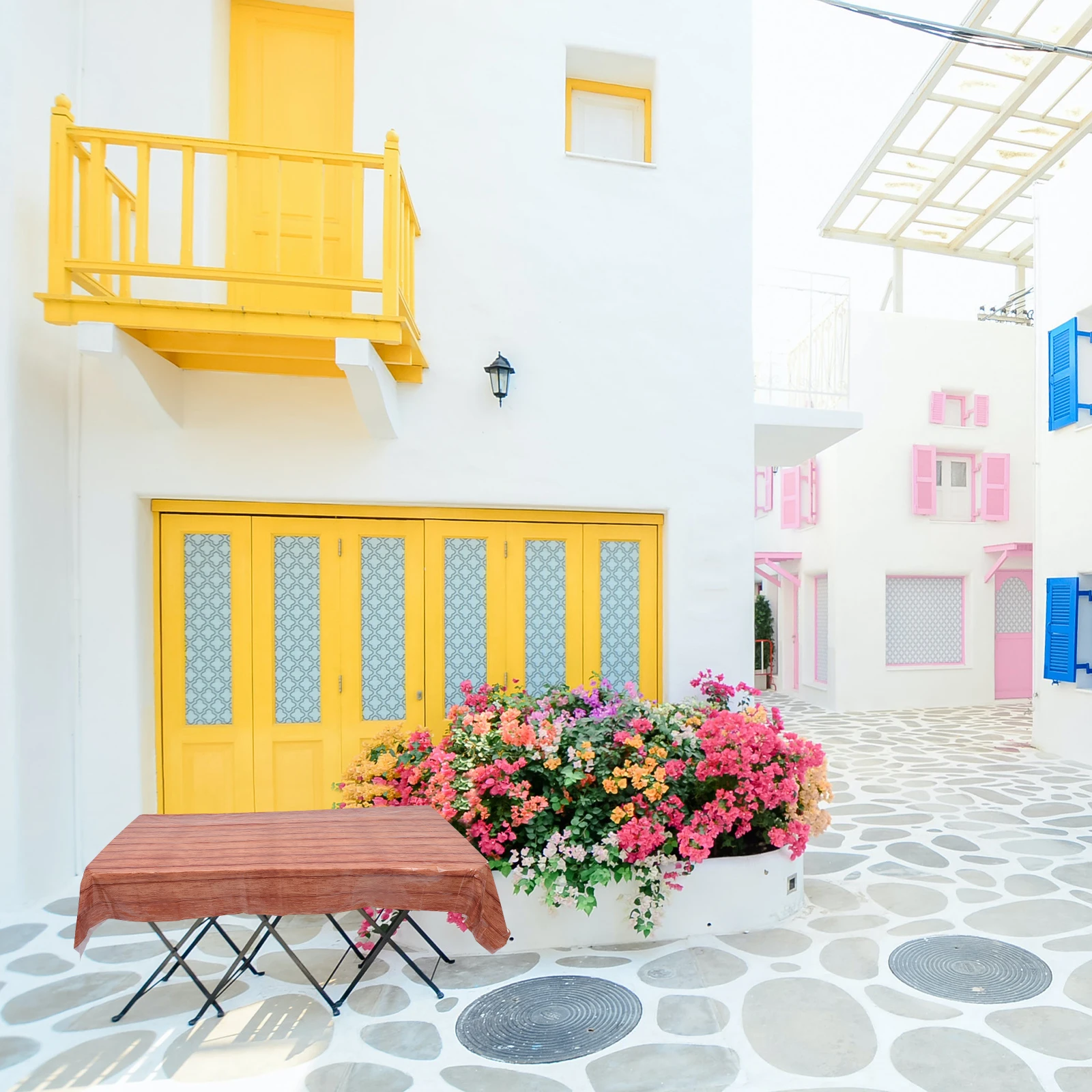 

4Pcs Wood Grain Tablecloth Pe Waterproof Vintage Farmhouse Style Decorative Table Runner for Weddings Parties Birthdays