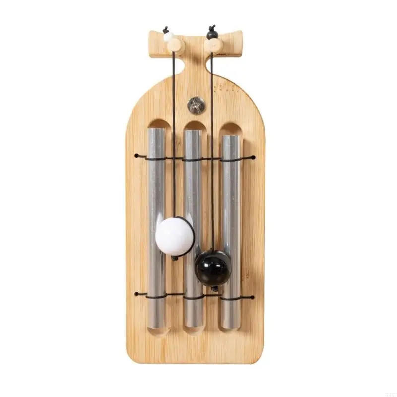Entry Door Chimes with Three Hanging Tubes and Mechanical Contact Part, Doorway Chimes for Home Entry Area Placement 55KF