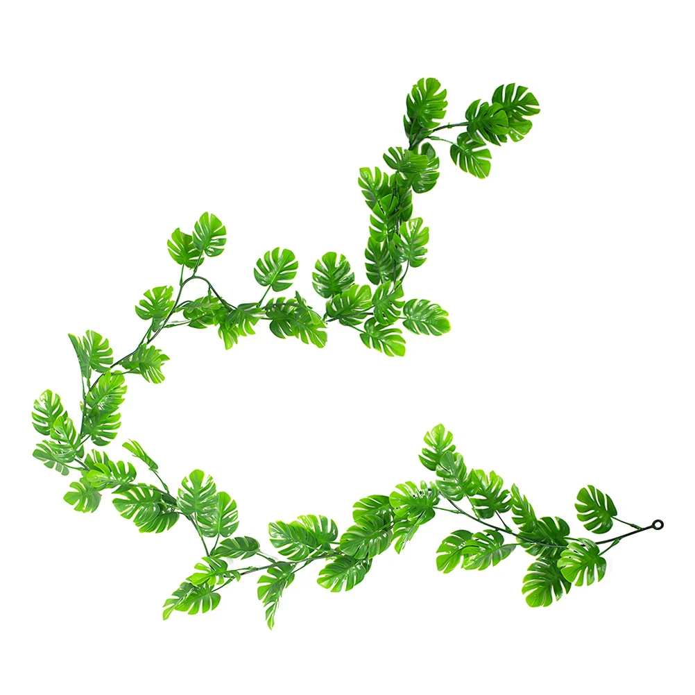 

Artificial Hanging Vine Realistic Fake Green Leaves for Party Bedroom Balcony Decor Simulation Plant Wall Drape Monstera Pendant