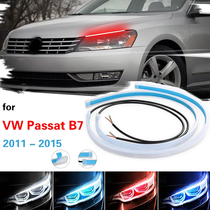 

Universal Car LED Daytime Running Light for VW Passat 2011-2015 Flowing Auto Headlight Strip Sequential Turn Signal DRL Flexible